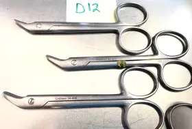 54-4110 Codman Lot Of 4 Each Surgical Angled Suture Wire Scissors #2
