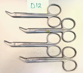 54-4110 Codman Lot Of 4 Each Surgical Angled Suture Wire Scissors