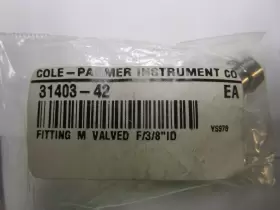 31403-42 Cole Palmer 6 Quick Disconnect Fitting M Valved 3/8ftft New #2