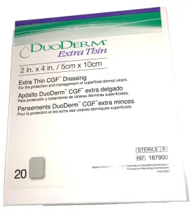 187900 Convatec Duoderm Extra Thin Dressing 2 Inch X 4 Box Of 20 Exp 2029