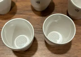 60153 Coors Perforated Bottom Porcelain Crucible Cup Sieve Lot Of 5 #2
