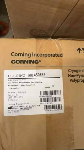 430659 Corning New External Threaded Cryogenic Vial 2.0 Ml 500/case