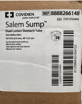 8888266106 Covidien Salem Sump Dual Lumen 50 Count Exp 2028