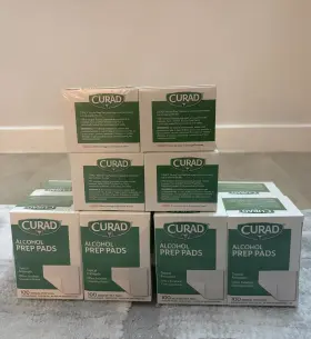 Cur45585rb Curad 70% Isopropyl Alcohol Prep Pads 1200 Sterile Wipes 12 Boxes Bulk
