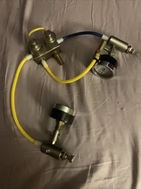 8327 Dci Used Dental Standard Utility Center Dual Master Shutoff Valve With Gauges #2