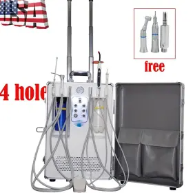 370035 Denshine Dental Portable Delivery Unit Curing Light Ultrasonic Scaler And Handpiece 4hole
