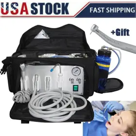 370037 Denshine Portable Dental Unit Air Compressor Suction System 3 Way Syringe Bag 4h A