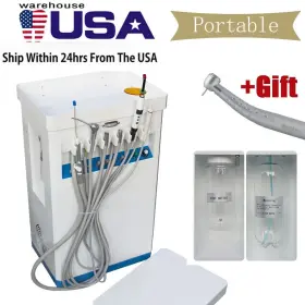 370295 Denshine Dental Delivery Unit Cart Air Compressor High Suction Curing Ultrasonic #2