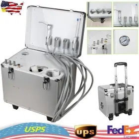 G12-a Denshine 550w Mobile Dental Delivery Unit Treatment Air Compressor Syringe Suction 4 Hole