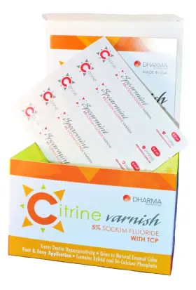 56-00201 Dharma Citrine 5% Sodium Fluoride Varnish With Tcp Spearmint. 200 X 0.4ml Unit Doses