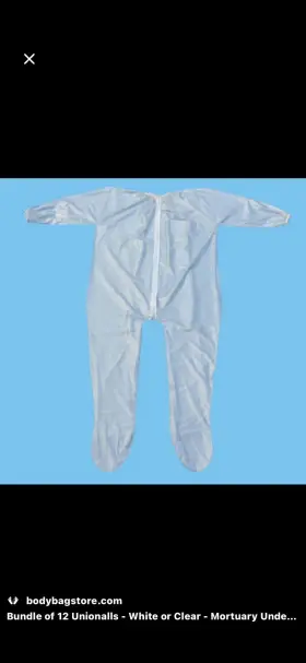 755736 Dodge Nos Perma-safe Plastics X-large Unionall Mortuary Vinyl Garment Bodybag