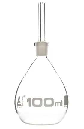 0122 Eisco Specific Gravity Bottle 100ml - Flat Bottom With Perforated Stopper