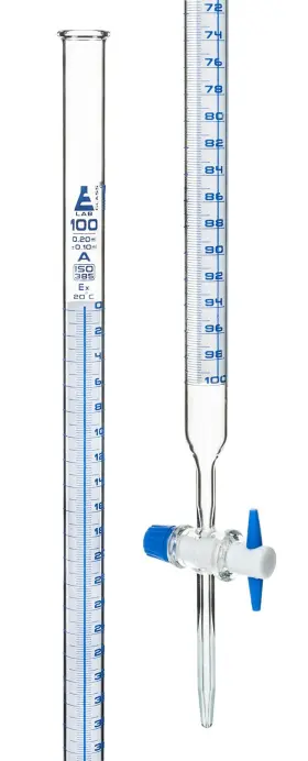 Eisco 849230016951 100ml Schellbach Glass Burette Class A Ptfe Stopcock Labs
