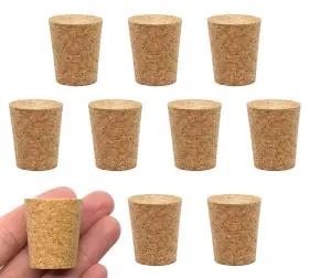 Eisco 849230018290 10pk Cork Stoppers Size #11-21mm Bottom 27mm Top 31mm Length - Tapered