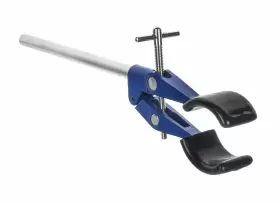 Eisco 849230061241 2 Prong Vinyl Coated Burette Flask Beaker Clamp On Stainless Steel Rod -