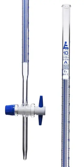 Ch0241j01 Eisco Burette 10ml - Astm Class A Borosilicate 3.3 Glass Schellbach Design Ptfe