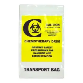F41215ctb Elkay Plastics Chemo Drug Transport Bag 12x15 In Black Print On Yellow Block 500