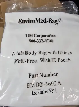 Emd2-3692a Enviromed-bag Ldi Corp Body With Id Tags And Pouch