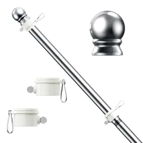 Etfp-086 Esttop 6 Ft Flag Pole Tangle Free Spinning Stainless Steel Weather Resistant Rustpr