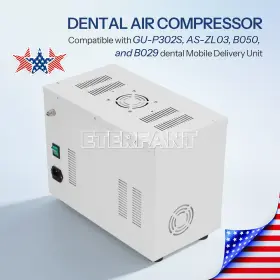 Ky103020130 Eterfant Silent Oil-free Air Compressor New For Dental Mobile Delivery Unit 110v Voltage