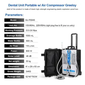 Zl103020003 Eterfant Portable Dental Unit Air Compressor Turbine Curing Light Ultrasonic Scales 4hole #2