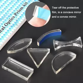 Eh-gxlj-6 Eudax 6 Pcs Acrylic Glass Light Prism Optical Lens Triangular Semicircular Rectangu #3