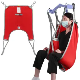 Ez Assistive 755462491957 Patient Lift Divided Leg Sling With Lower Medium Red Black
