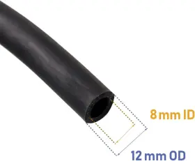 Feelers 744110932546 Natural Latex Rubber Tubing Tube 5/16 Inch 8mm Id X 1/2 12mm Od Black #2