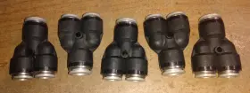 153760 Festo Qsy-1/2t-3/8-u Lot Of 5 Push-in Y Connector