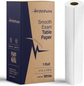 Fp-fmn100719 Fifthpulse Medical Exam Table Paper 17 Inch X125 Feet - 1 Roll Of Disposable White