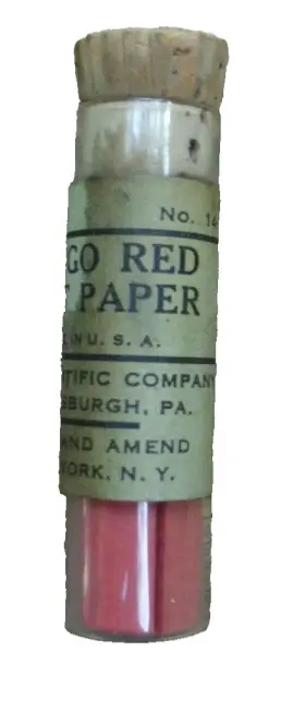 14-861 Fisher Scientific Vintage Litmus Test Paper Strips Congo Red Glass 100