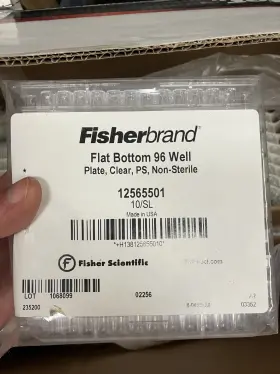 12565500 Fisherbrand Plastic 96-well Round Bottom Plate Clear Ps Nonsterile 10pk