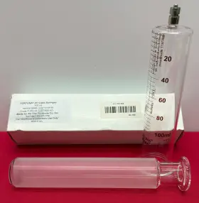 7.140-51 Fortuna All Glass Syringe 100ml Metal Luer-lock Tip