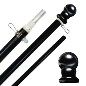 Founding Fathers Flags 840806149295 6ft Spinning Flag Pole - Black And Topper Outdoor Wall Hang Inch