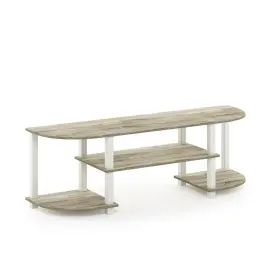 11058ok Furinno 11058ok/wh Turn-s-tube Wide Tv Entertainment Center Sonoma Oak/white