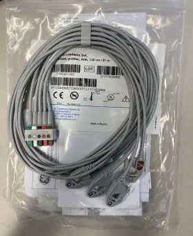 2106391-002 Ge Ecg Leadwire Set 5-lead Grabber Aha 130 Cm / 51 In Brand New