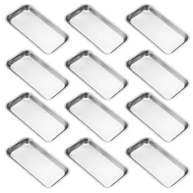Genhakon 787502219634 12 Pcs 8.86 X 4.7 Inch Small Surgical Tray Stainless Steel Medical With