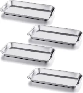 Getton 313113169138 4 Pack Small Surgical Tray 201 Stainless Steel With Seamless Trays