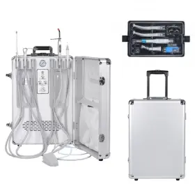 G13-b Goard Portable Dental Unit Mobile Treatment System With Air Compressor Handpieces Set 4h
