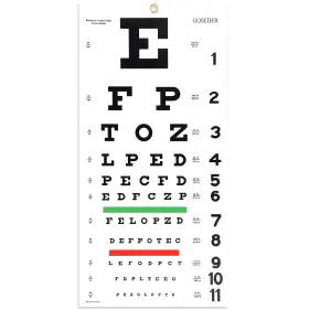 Goseder 650563496439 Snellen Eye Chart Charts For Exams 20 Feet 22 11 Inches Low Vision