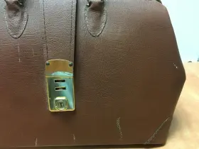 1540-1 Grafco Vintage Leather Doctors Physicians Bag Satchel Case J6 17x11x7 #2