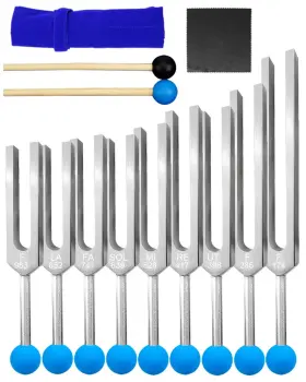 Guziko 791162902454 9 Pcs Solfeggio Tuning Fork Set For Healing 174 Hz 285 396 417