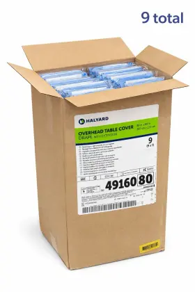 Halyard 49160 Overhead Table Cover Drape With Extension Case Of 9 New