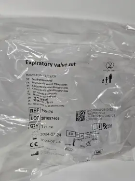 160176 Hamilton Medical 160176/00 Hm Expiratory Valve Set With Cover And Membrane Ref. Exp. 2029 Qty. 10