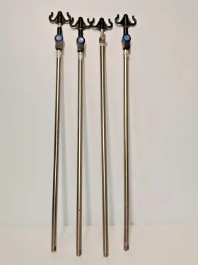P2217a Hill-rom Lot Of 4 Heavy Duty Removeable Medical Bed Iv Poles 25lb Max