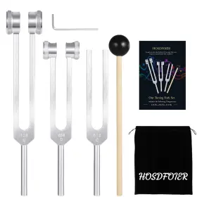Hosdfoier 761312558534 Tuning Forks For Healing Set 128hz 256hz 512hz Fork With Reflex H