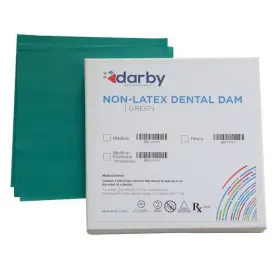 5255216 House Brand Polyisoprene Dental Dams 6 Inch X Medium 15/box Green