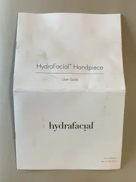 19834-g Hydrafacial Handpiece User Guide P/n Rev. 2/18/2022 8 Pgs. Instructions