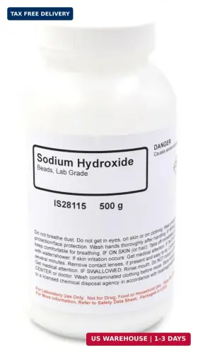Innovating Science 724832002673 High-purity Sodium Hydroxide Beads 500g - Lab-grade Chemical For Diy Projects