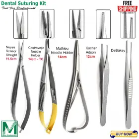1003-12 Instumax 5pcs Micro Surgery Set Scissors Castroviejo And Mathieu Needle Holders